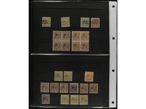 */° Δ PUERTO RICO. 1873-1899. STOCK-COLECCION montada en fic