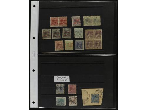 */° Δ PUERTO RICO. 1873-1899. STOCK-COLECCION montada en fic