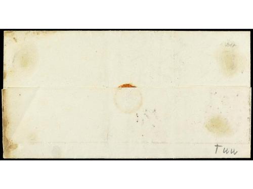 ✉ ESPAÑA. Ed. 61. 1861. BARCELONA a MATANZAS. 1 real castaño