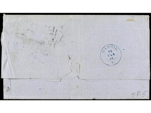 ✉ ESPAÑA. Ed. 73(3). 1865. PTO. DE STA. MARIA a LONDRES. 2 r