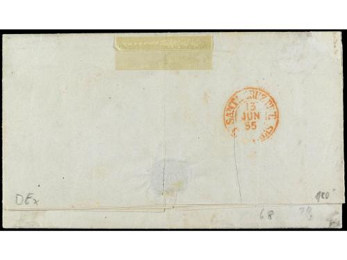 ✉ ESPAÑA. Ed. 39. 1855. OROTAVA a STA. CRUZ. 2 cuartos verde