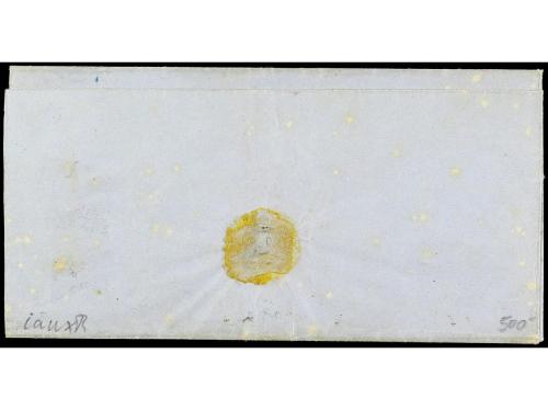 ✉ ESPAÑA. Ed. 40. 1859. BARCELONA a SANTANDER. 4 cuartos roj