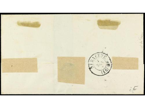 ✉ ESPAÑA. Ed. 48. 1858. Envuelta circulada a ALBACETE. 4 cua