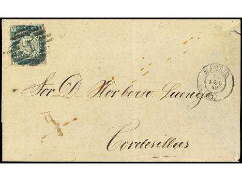 ✉ ESPAÑA. Ed. 93. 1869. MADRID a TORDESILLAS. Impreso circul