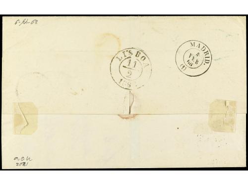 ✉ ESPAÑA. Ed. 91, 92, 96. 1868. BARCELONA a BUENOS AIRES. 50