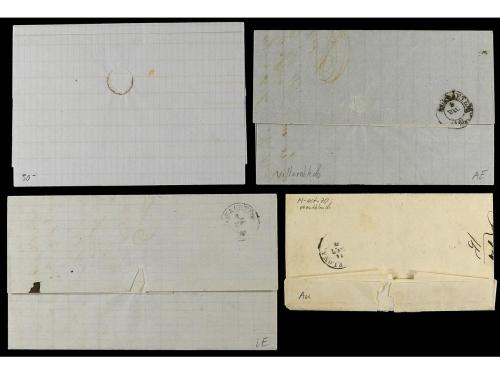 ✉ ESPAÑA. Ed. 107(4). 1870-72. 4 cartas circuladas con sello