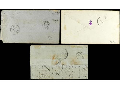 ✉ ARGENTINA. 1869-73. Dos cartas y un frontal circulados con