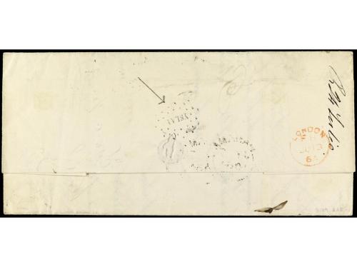 ✉ GRAN BRETAÑA. Sg. 84. 1864. LIVERPOOL a AREQUIPA (Perú). 6
