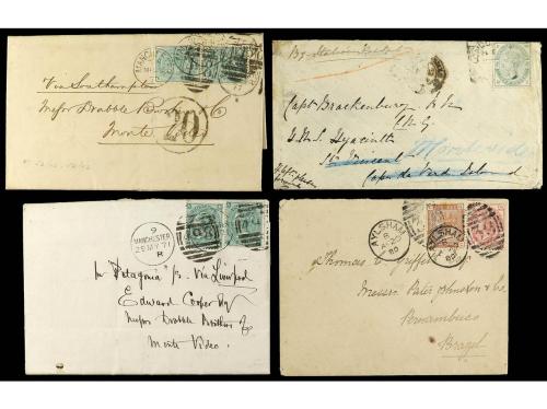 ✉ GRAN BRETAÑA. 1858-85. Conjunto de 17 cartas circuladas a 