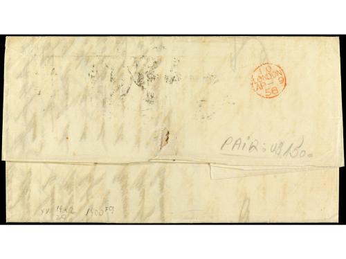 ✉ GRAN BRETAÑA. Sg. 69, 71. 1858. LIVERPOOL a BUENOS AIRES. 