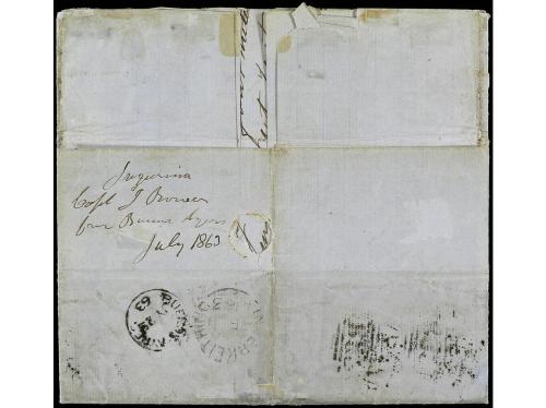 ✉ ARGENTINA. 1863. BUENOS AIRES a INGLATERRA. Circulada con 