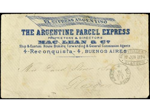 ✉ ARGENTINA. 1874. BUENOS AYRES a GLASGOW. Sobre de La Mensa