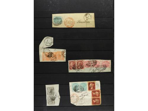 º Δ PUERTO RICO. 1865-80. Dos páginas álbum con sellos britá