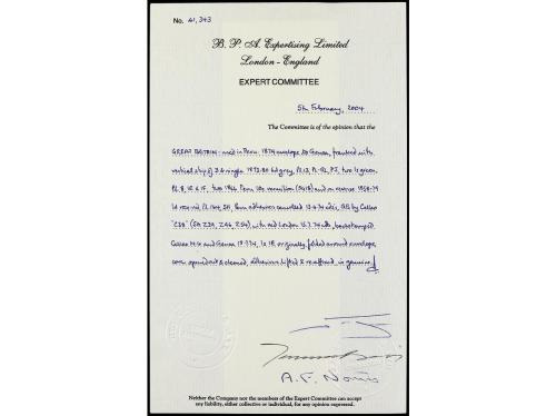 ✉ PERU. 1874. LIMA a GÉNOVA. Circulada con sellos de Perú de
