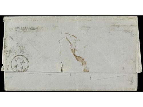 ✉ ANTILLAS DANESAS. 1865. ST. THOMAS a BARBADOS. Circulada c