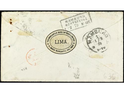 ✉ PERU. 1879. CALLAO a HAMBURGO (Alemania). Circulada con se
