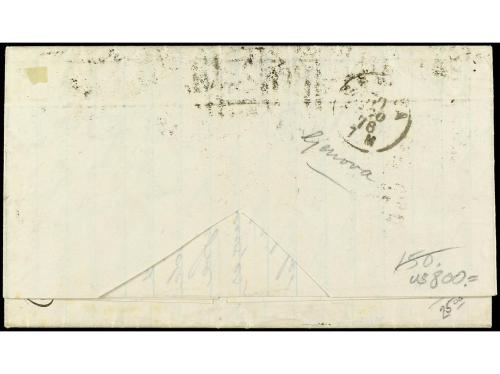 ✉ PUERTO RICO. 1876. MAYAGUEZ a GÉNOVA. Circulada con sellos