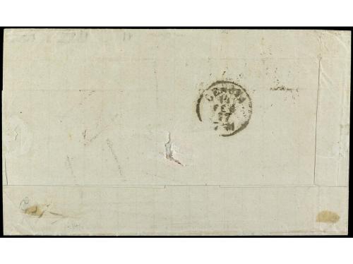 ✉ PUERTO RICO. 1877. MAYAGUEZ a ITALIA. Circulada con sellos