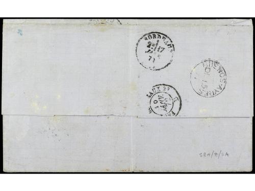 ✉ ARGENTINA. 1872. BUENOS AIRES a FRANCIA. Circulada con sel