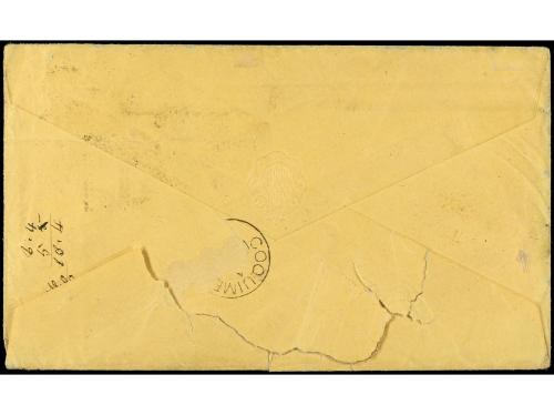 ✉ CHILE. 1869. COQUIMBO a LONDRES. Circulada con sellos brit