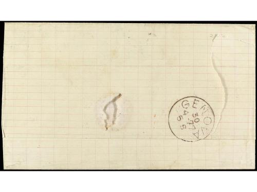 PUERTO RICO. 1877. S. JUAN a GÉNOVA. Circulada con sellos br