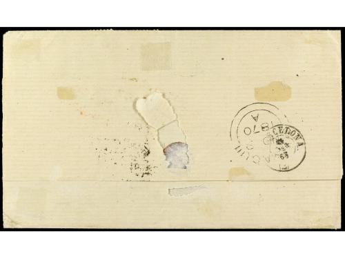 ✉ ECUADOR. 1870. GUAYAQUIL a BARCELONA. Circulada con sellos