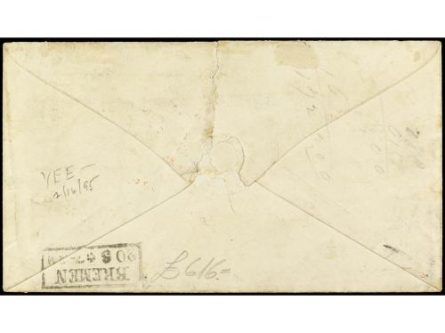 ✉ CHILE. 1867. CALDERA a BREMEN (Alemania). Circulada con se