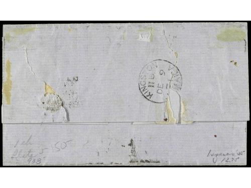 ✉ CHILE. 1871. VALPARAISO a KINGSTON (Jamaica). Circulada co