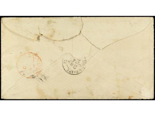 ✉ CHILE. 1880. VALPARAISO a PARÍS. Circulada con sellos brit