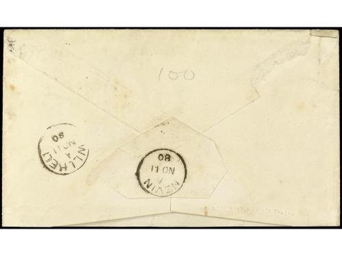 ✉ CHILE. 1880. VALPARAÍSO a GRAN BRETAÑA. Circulada con sell