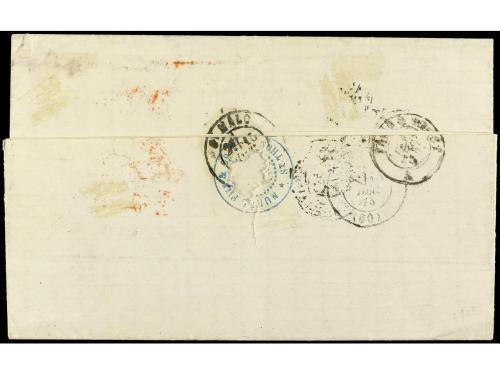 ✉ ANTILLAS DANESAS. 1875. ST. THOMAS a FRANCIA. Circulada co