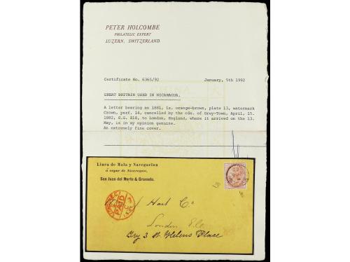 ✉ NICARAGUA. 1882. S. JUAN DEL NORTE a LONDRES. Circulado co