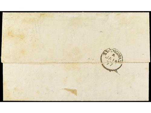 ✉ COLOMBIA. 1876. BARRANQUILLA a ST. THOMAS. Circulado con s