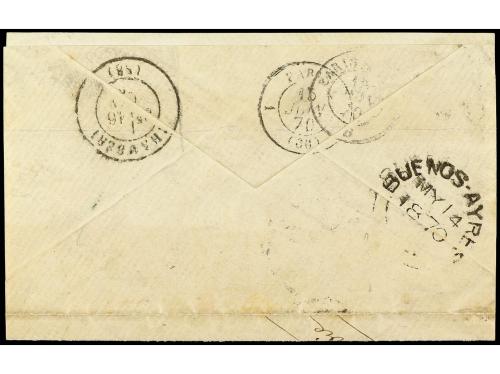 ✉ ARGENTINA. 1870. BUENOS AIRES a FRANCIA. Circulado con sel