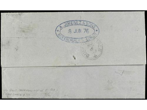 ✉ CUBA. 1876. HABANA a BUENOS AYRES. Encaminada hasta Londre