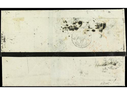 ✉ ARGENTINA. 1877. BUENOS AIRES a FRANCIA. Circulada con sel