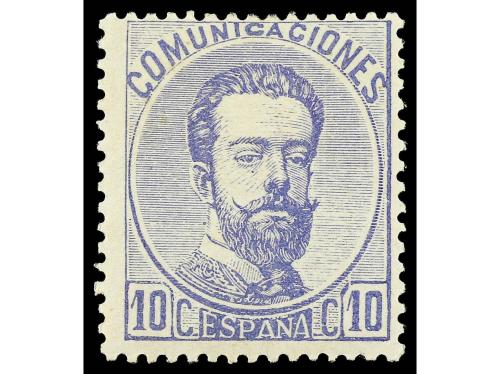 * ESPAÑA. Ed. 121A. 10 cts. ultramar (Tipo II). RARO. 