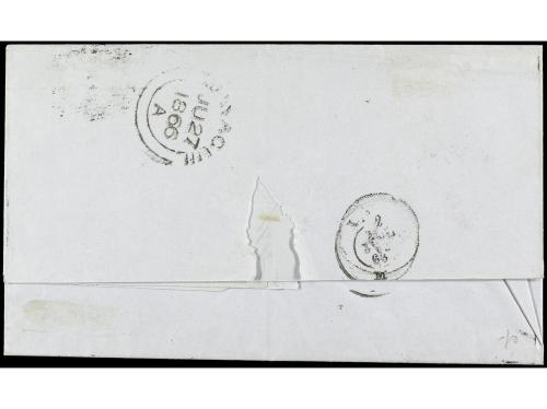 ✉ ECUADOR. 1866. GUAYAQUIL a LIMA (Perú). Circulada con sell