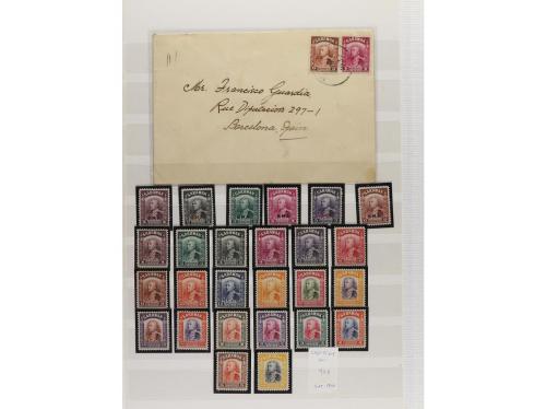 LOTES y COLECCIONES. SARAWAK. Conjunto montado en hojas clas