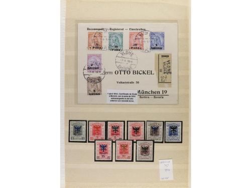 LOTES y COLECCIONES. ALBANIA. Conjunto montado en hojas clas