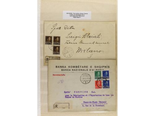 LOTES y COLECCIONES. ALBANIA. Conjunto montado en hojas clas