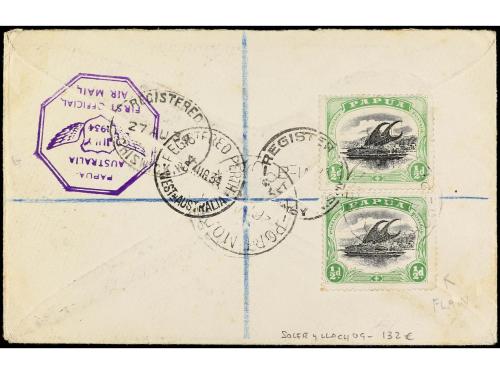 PAPUA Y NUEVA GUINEA. 1934. Certificado de PORT MORESBY a LO
