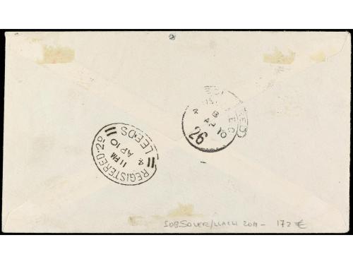 ✉ SAN VICENTE. Yv. 34 (2), 42. 1910. Certificado de KINGSTOW