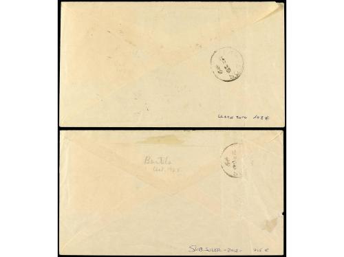 ✉ SAN VICENTE. Yv. 43, 44. 2 cartas certificadas de KINGSTOW