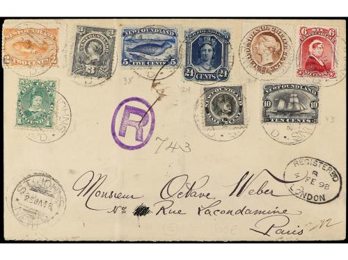 ✉ TERRANOVA. 1898. Certificado de ST. JOHNS a PARIS franquea