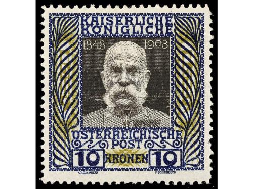 * AUSTRIA. Yv. 101/17 y 118. SERIE COMPLETA y 72 h. castaño 