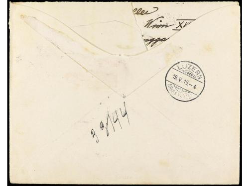 ✉ AUSTRIA. 1915. Certificado de VIENA a LUCERNA (Suiza) fran