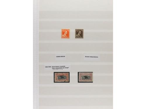 LOTES y COLECCIONES. BÉLGICA y CONGO. Conjunto montado en cl