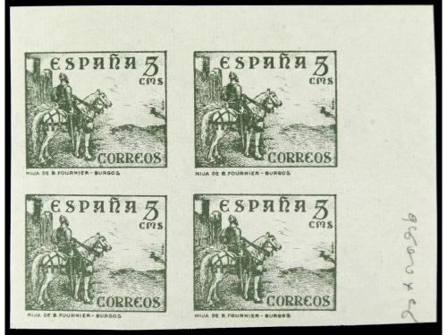 ** ESPAÑA. Ed. 816ec y 816ecs (4). 5 cts. verde CAMBIO DE CO
