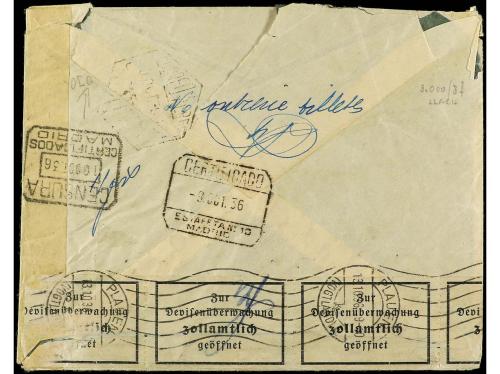 ✉ ESPAÑA. Ed. 741 (6). 1936. MADRID a ALEMANIA. Precioso fra